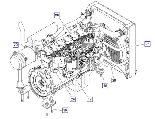 Le moteur diesel d'excavatrice d'essence partie l'incidence de haute performance